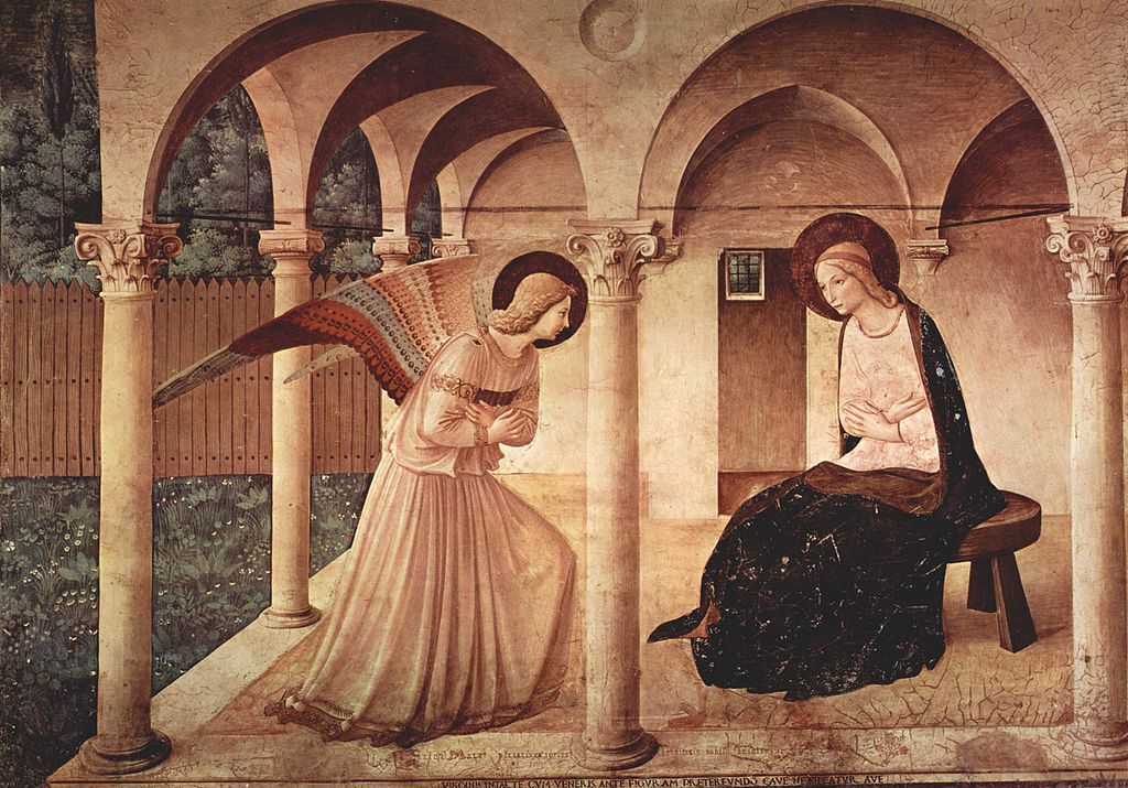 Marie (The Annunciation, Fra Angelico, 1446).