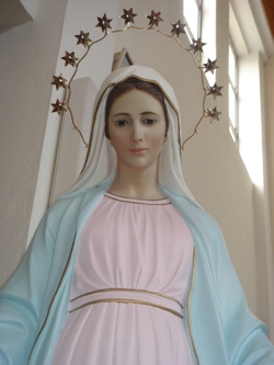 Statue of the Virgin Mary, Queen of Peace, in the Church of Tihaljina near Medjugorje.