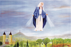 Notre Dame de Medjugorje, tableau du peintre autodidacte Vlado Falak (1974).